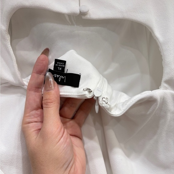 Size XL - Lulus Beaming Perfection White Pearl Organza Tie-Strap Mini Dress - Picture 7 of 9